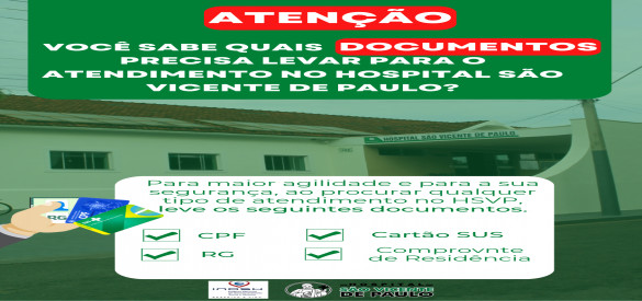 Comunicado Hospital São Vicente de Paulo documentação