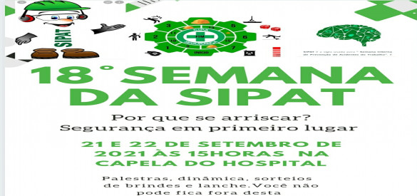 HSVP realiza nos dias 21 e 22 de setembro a 18ª Semana da SIPAT