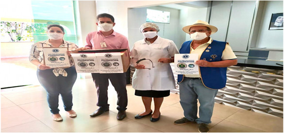 HSVP recebe doação de viseiras do Lions Clube de Campina Verde