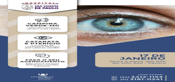 HSVP vai realizar mutirão de cirurgias de catarata e pterígio com preço especial