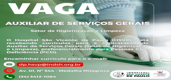 Oportunidade de Trabalho: Auxiliar de Serviços Gerais