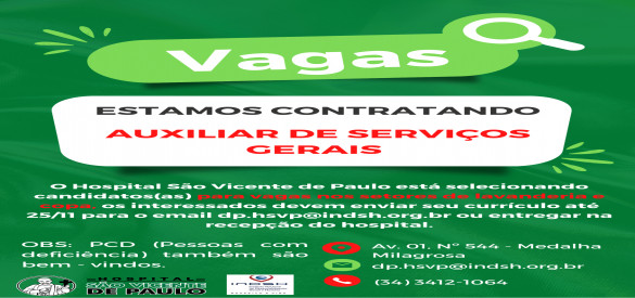 Oportunidade de Trabalho HSVP